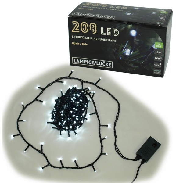 208L LED Lampica, bele, 8 funk ( 52-123000 )