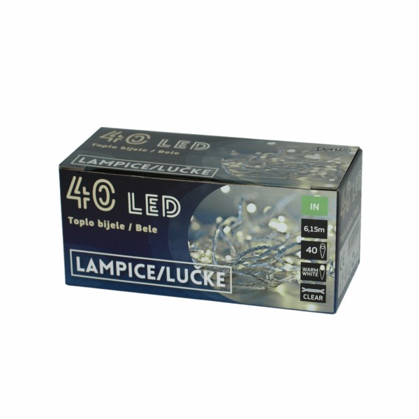 40 Led lampice bele B/O ( 52-102000 )