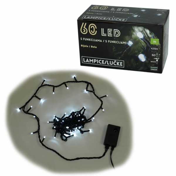 60 Led lampice bele 8 funkcija ( 52-110000 )