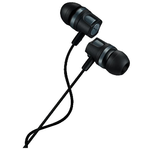 CANYON Stereo earphones with microphone, Dark gray, cable length 1.2m, 21.5*12mm, 0.011kg ( CNE-CEP3DG ) 