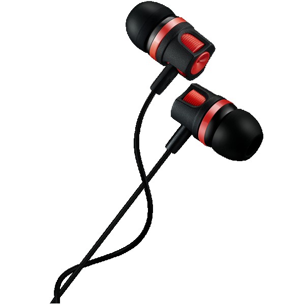 CANYON Stereo earphones with microphone, Red, cable length 1.2m, 21.5*12mm, 0.011kg ( CNE-CEP3R ) 