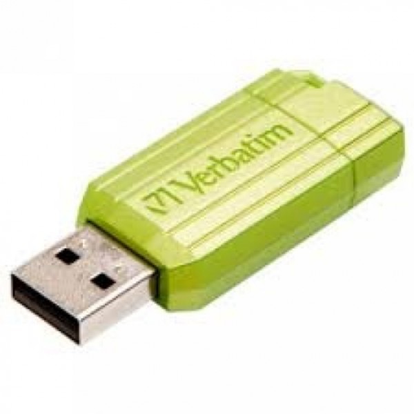 USB FLASH 16GB VERBATIM PINSTRIPE GREEN 49070