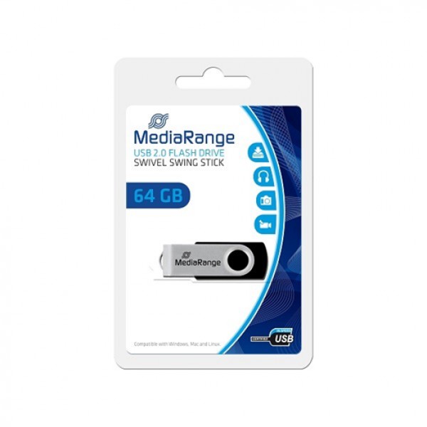 USB FLASH 64GB MEDIARANGE FLASH DRIVE 2.0 HIGHSPEED MR912