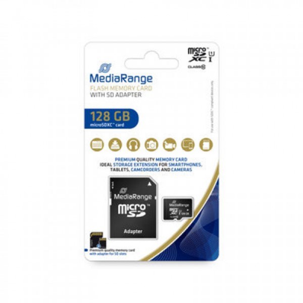 MEM. KARTICA micro128GB MEDIARANGE MR945 UHS-1+ADAP C10 SDHC