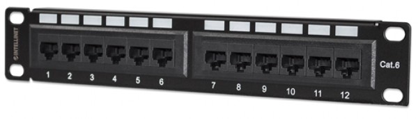 RACK PATCH PANEL 10\'' 1U CAT6 UTP 12 PORT INTELLINET (720748)