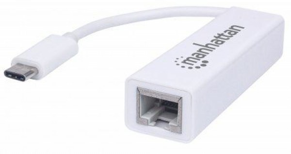 MH adapter USB 3.1 Gen 1 Type-C MuškiGLAN RJ45 Ženski, beli