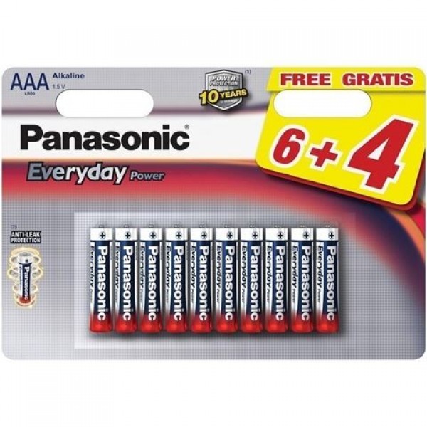 PANASONIC baterije LR03EPS10BW-AAA 10 kom 6+4F Alkalne Everyday