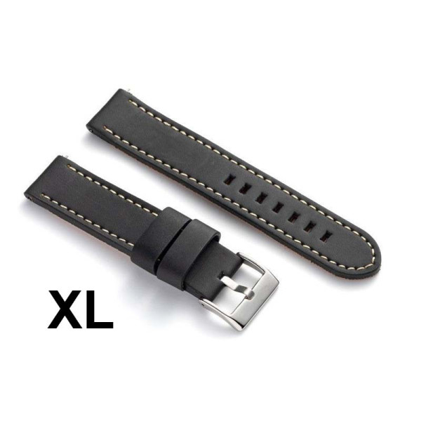 Kožni kaiš Diloy XL 24mm DIL384EL.1.22 Crni sa belim stepom