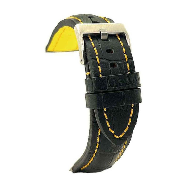 Kožni kaiš Diloy 22mm DIL395.55 Zuta boja