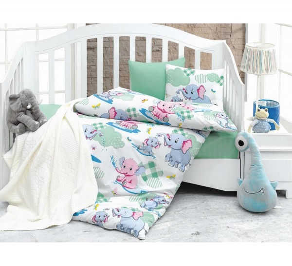 CB BABY posteljina + BLANKET B+NT - ELEPHANT MINT