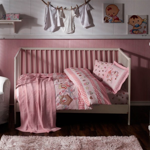 POSTELJINA TAC BABY SET SWEET BIRD-PEMBE