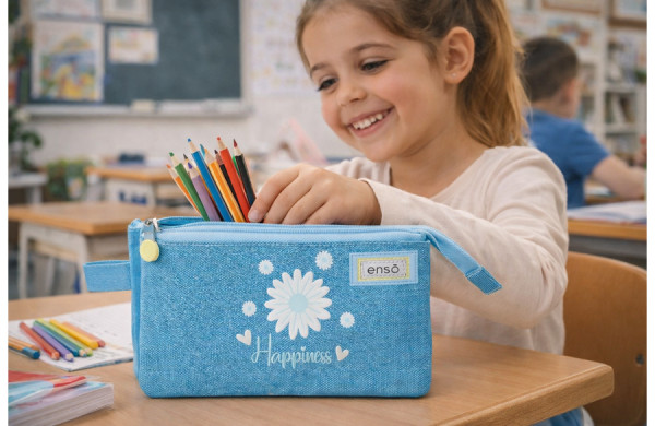 ENSO HAPPINESS prazna pernica sa 3 pregrade - plava ( 99.743.21 ) 