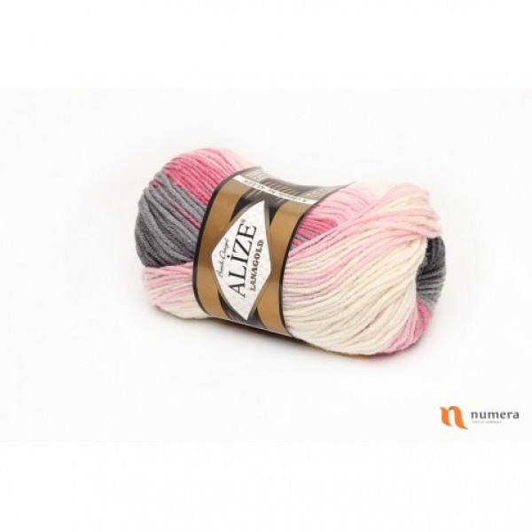 LANAGOLD BATIK 1602 - Crno pink - 100g